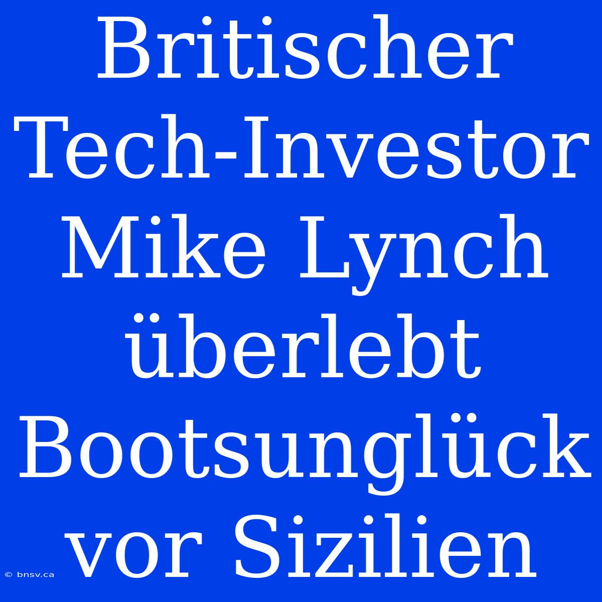 Britischer Tech-Investor Mike Lynch Überlebt Bootsunglück Vor Sizilien