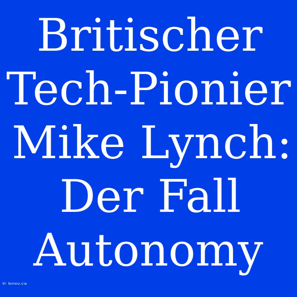 Britischer Tech-Pionier Mike Lynch: Der Fall Autonomy