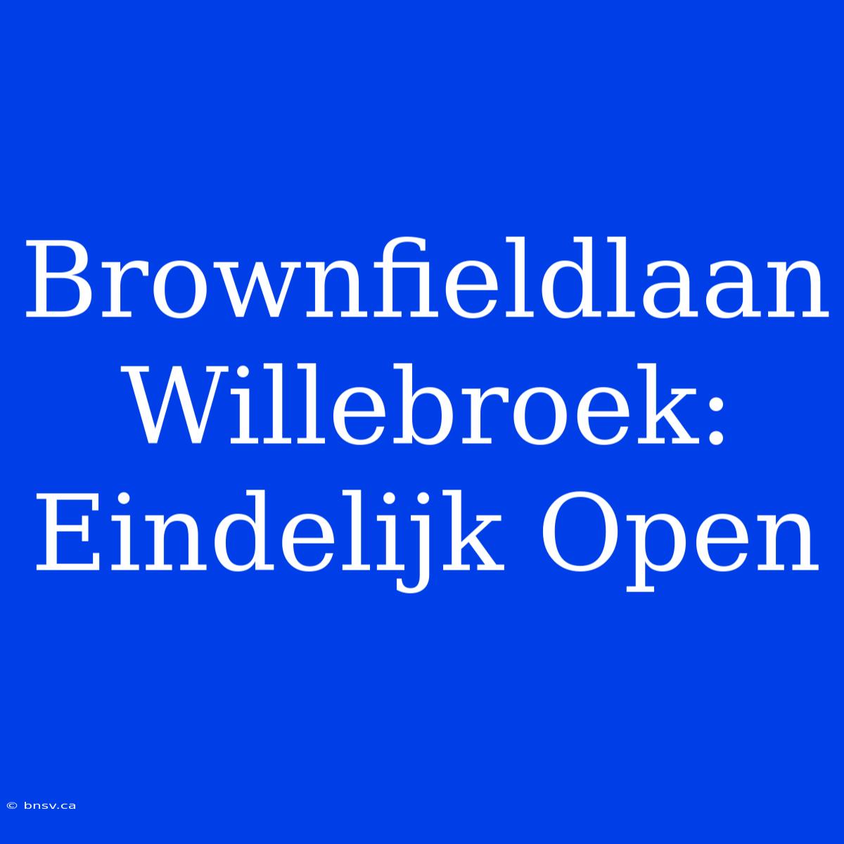 Brownfieldlaan Willebroek: Eindelijk Open