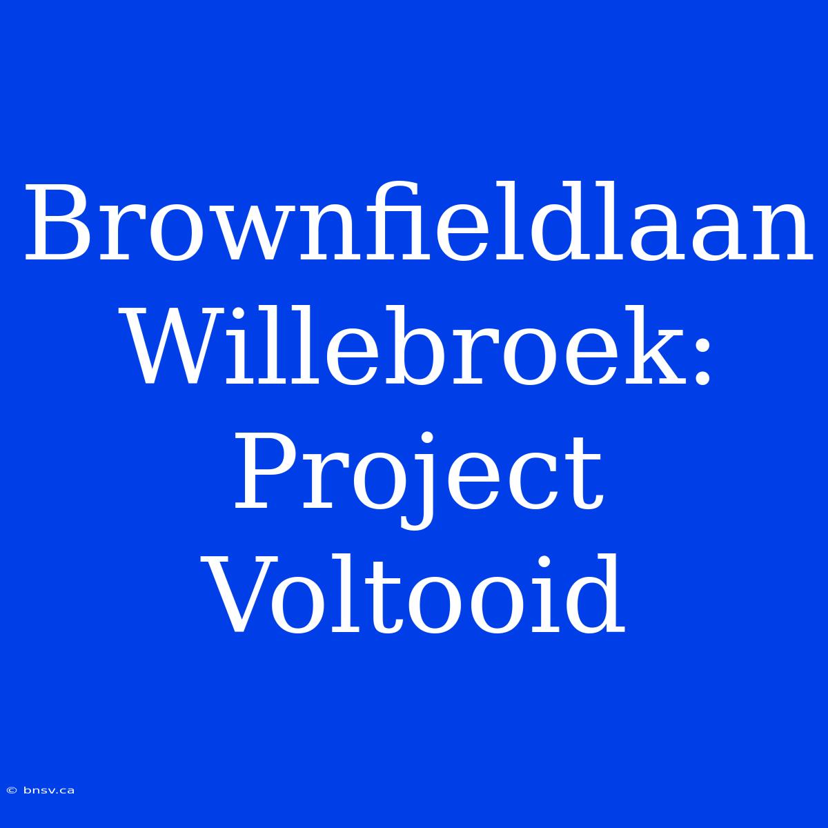 Brownfieldlaan Willebroek: Project Voltooid