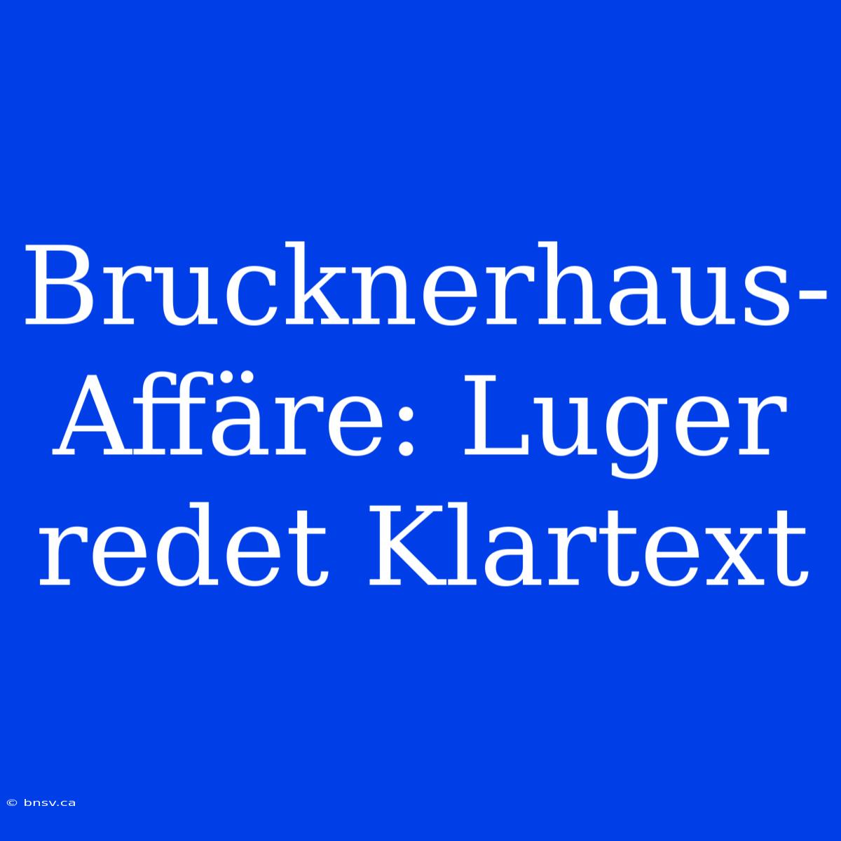 Brucknerhaus-Affäre: Luger Redet Klartext