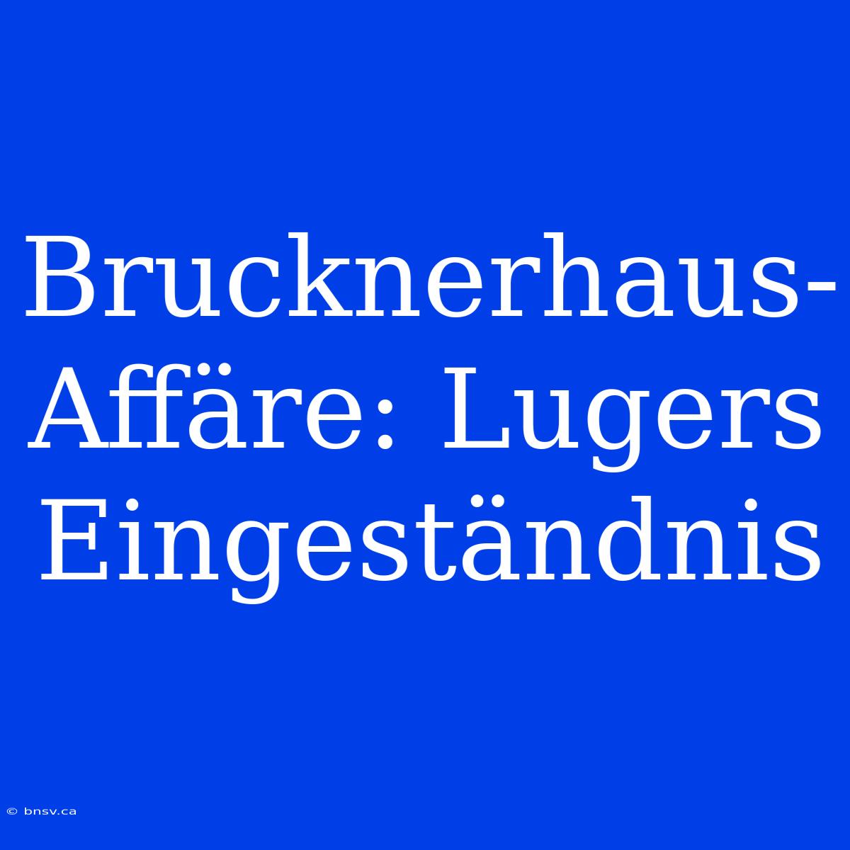 Brucknerhaus-Affäre: Lugers Eingeständnis