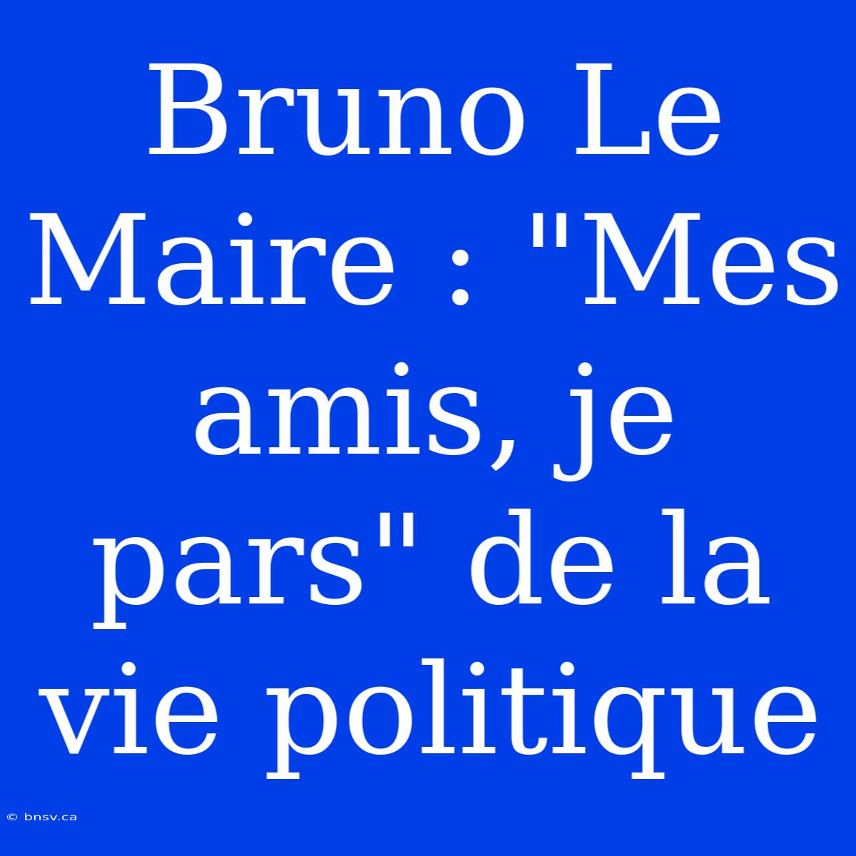 Bruno Le Maire : 