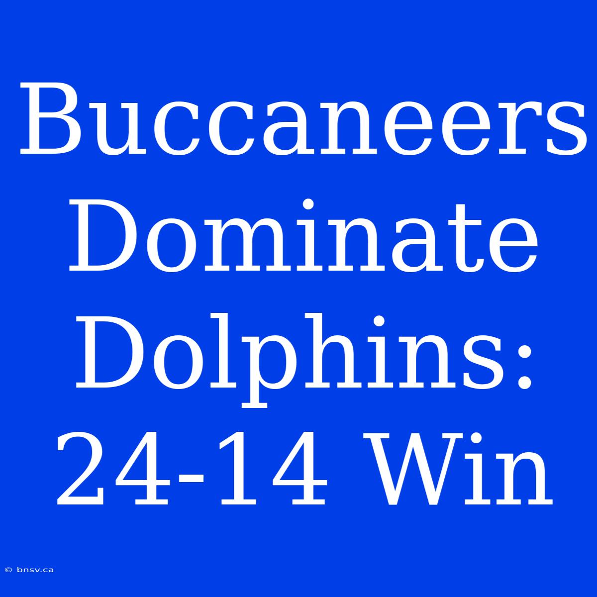 Buccaneers Dominate Dolphins: 24-14 Win