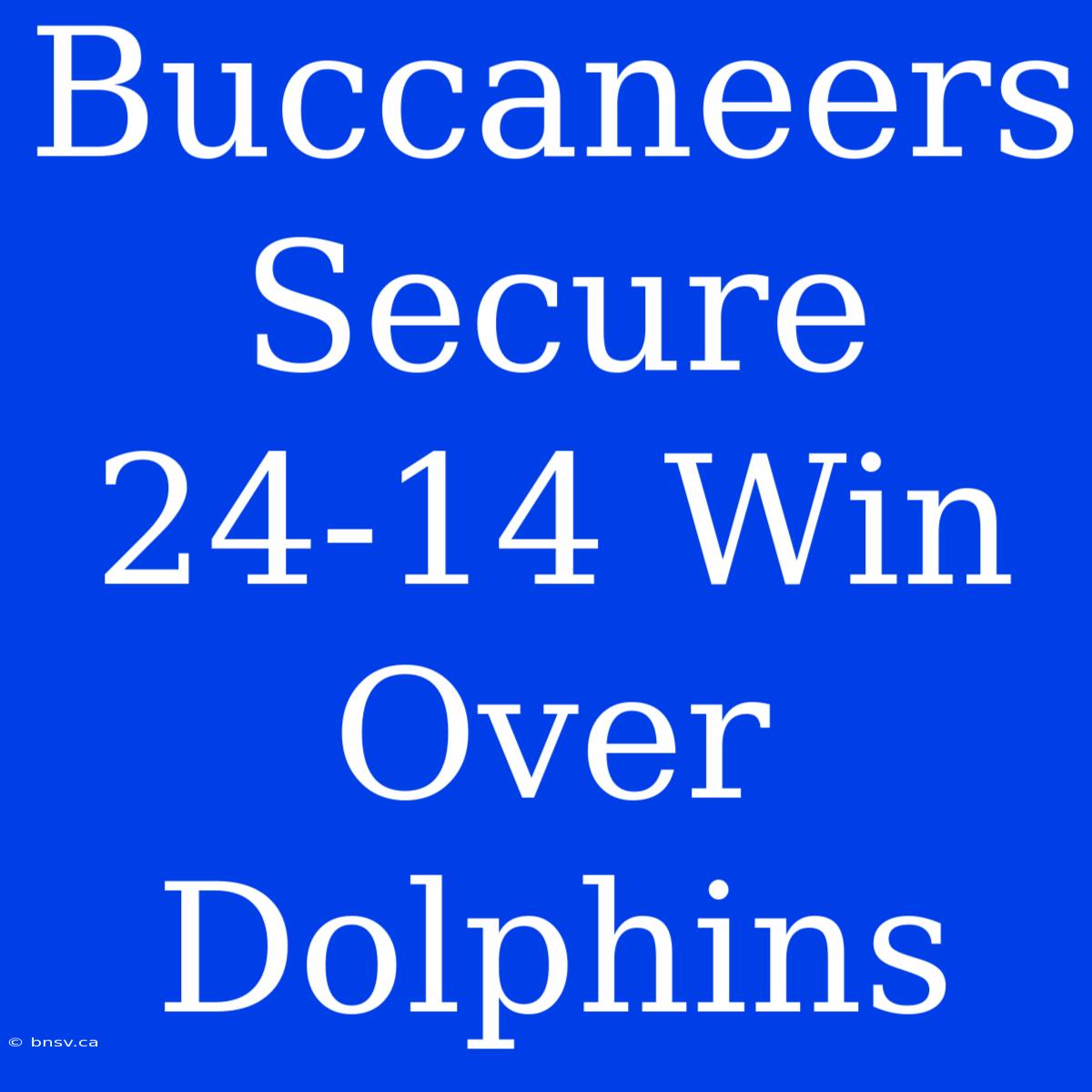 Buccaneers Secure 24-14 Win Over Dolphins