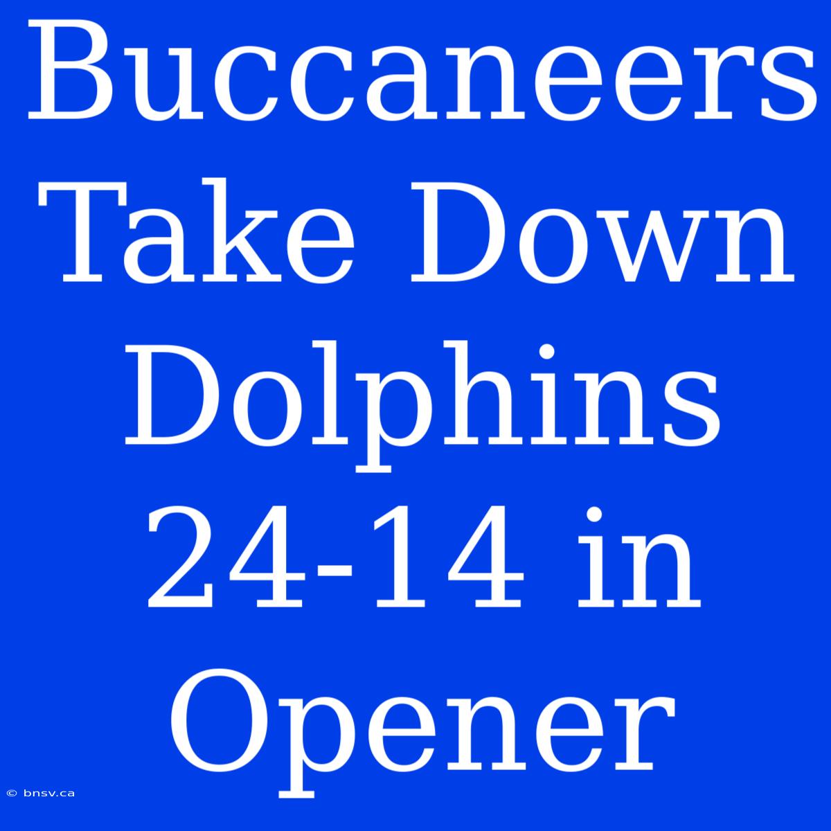 Buccaneers Take Down Dolphins 24-14 In Opener