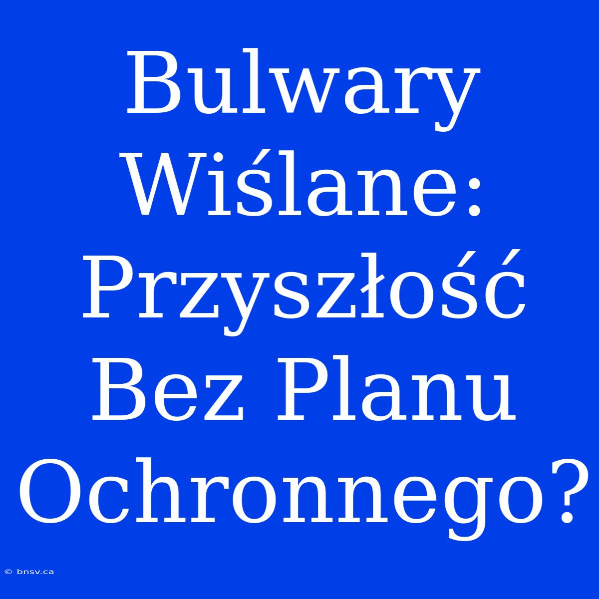 Bulwary Wiślane: Przyszłość Bez Planu Ochronnego?