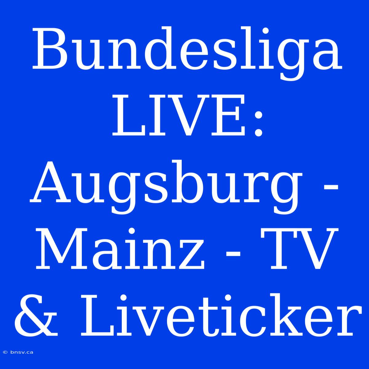 Bundesliga LIVE: Augsburg - Mainz - TV & Liveticker