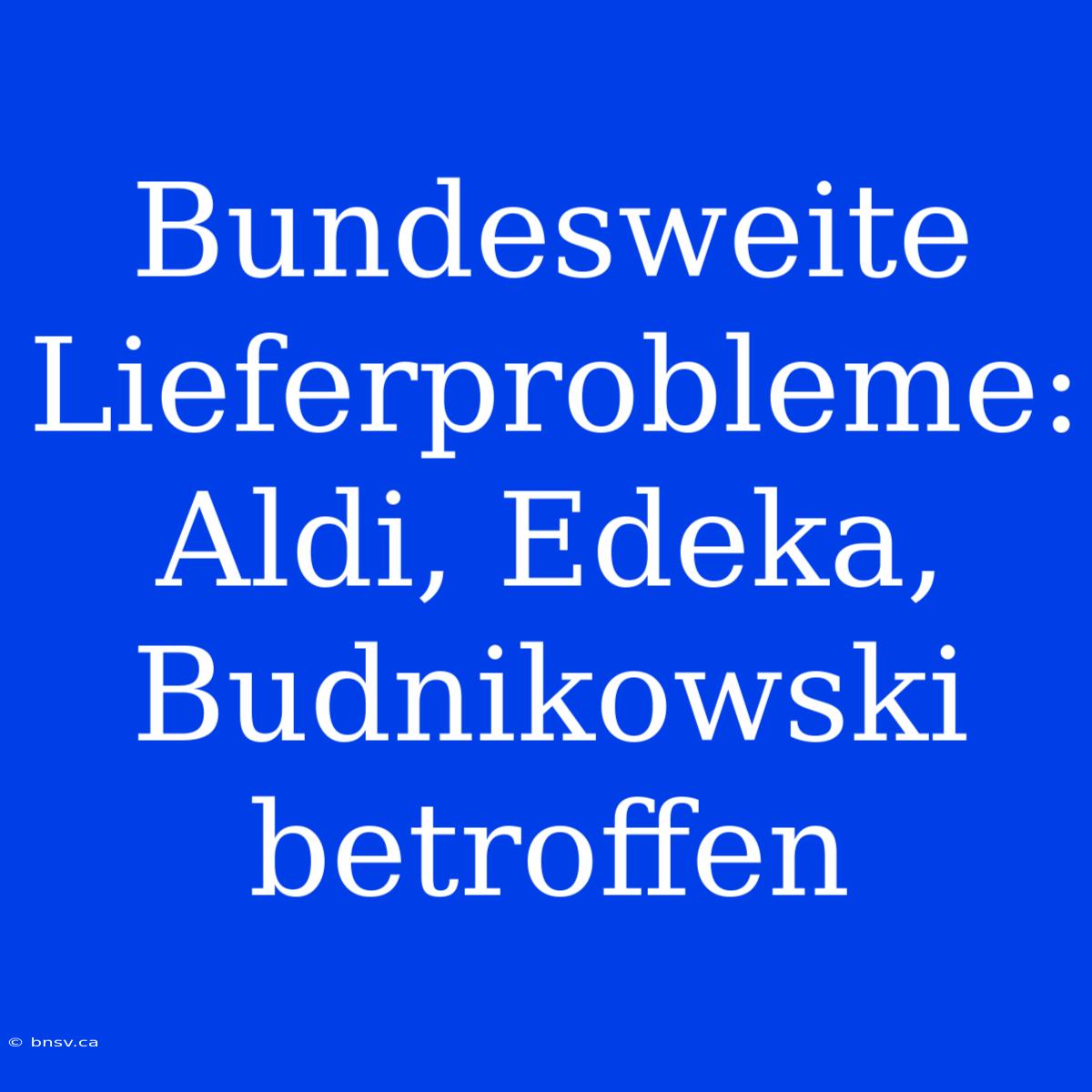 Bundesweite Lieferprobleme: Aldi, Edeka, Budnikowski Betroffen