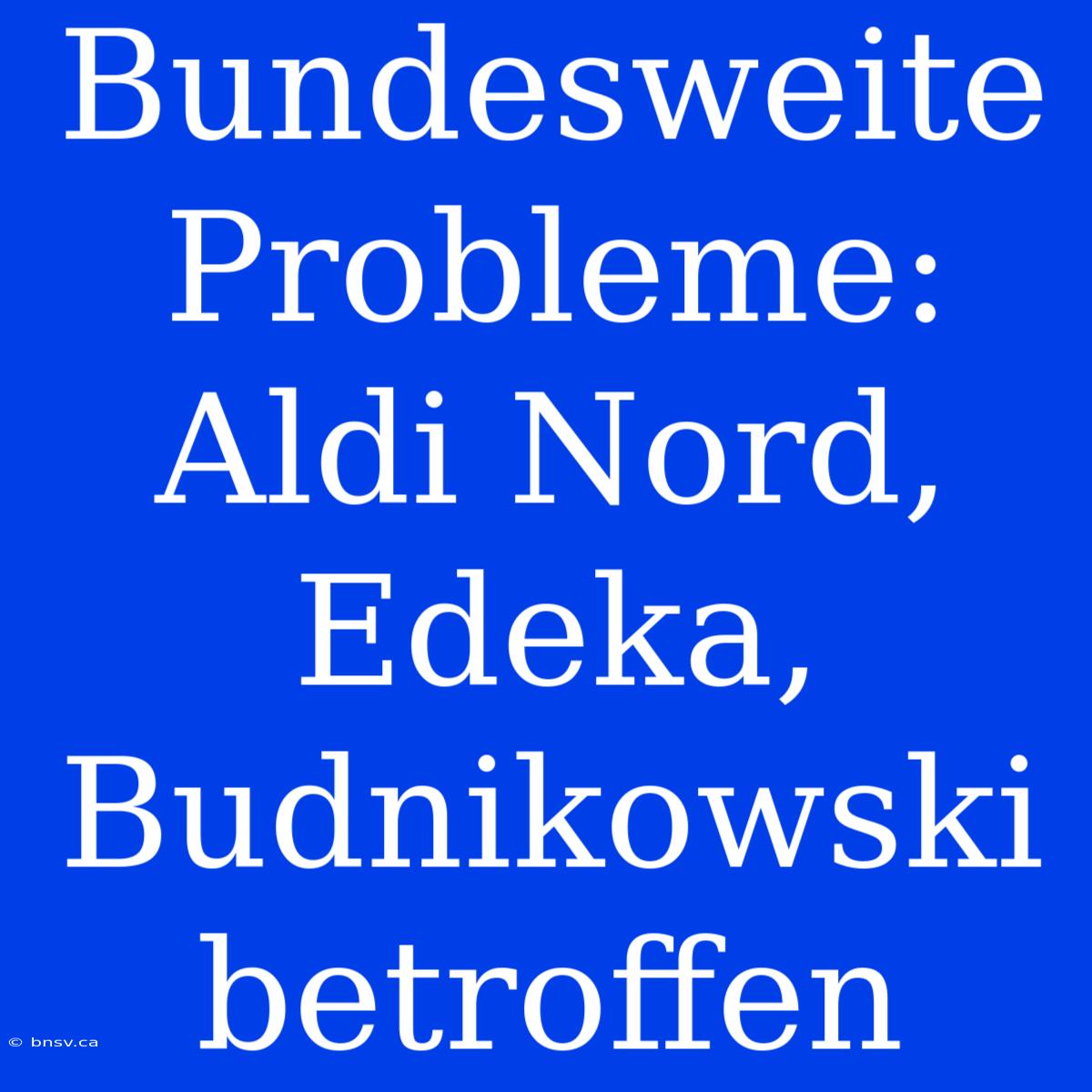 Bundesweite Probleme: Aldi Nord, Edeka, Budnikowski Betroffen