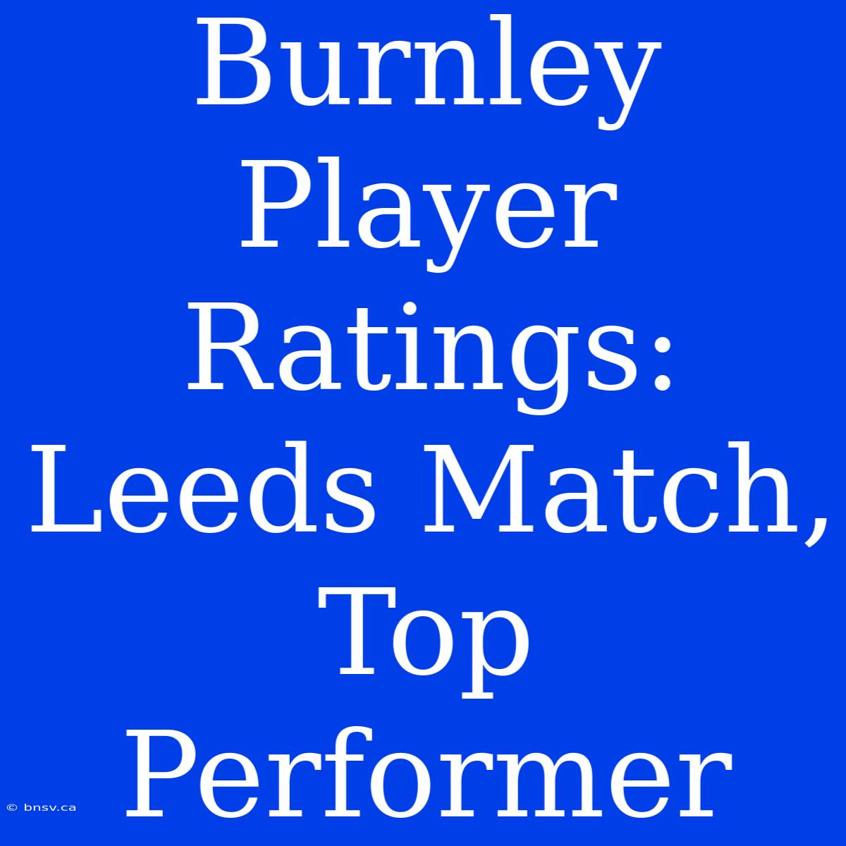 Burnley Player Ratings: Leeds Match, Top Performer