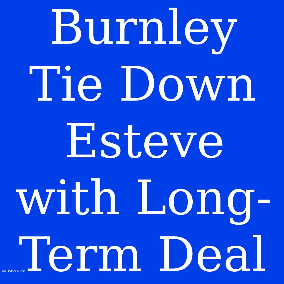 Burnley Tie Down Esteve With Long-Term Deal