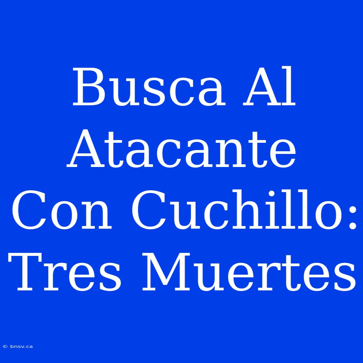 Busca Al Atacante Con Cuchillo: Tres Muertes