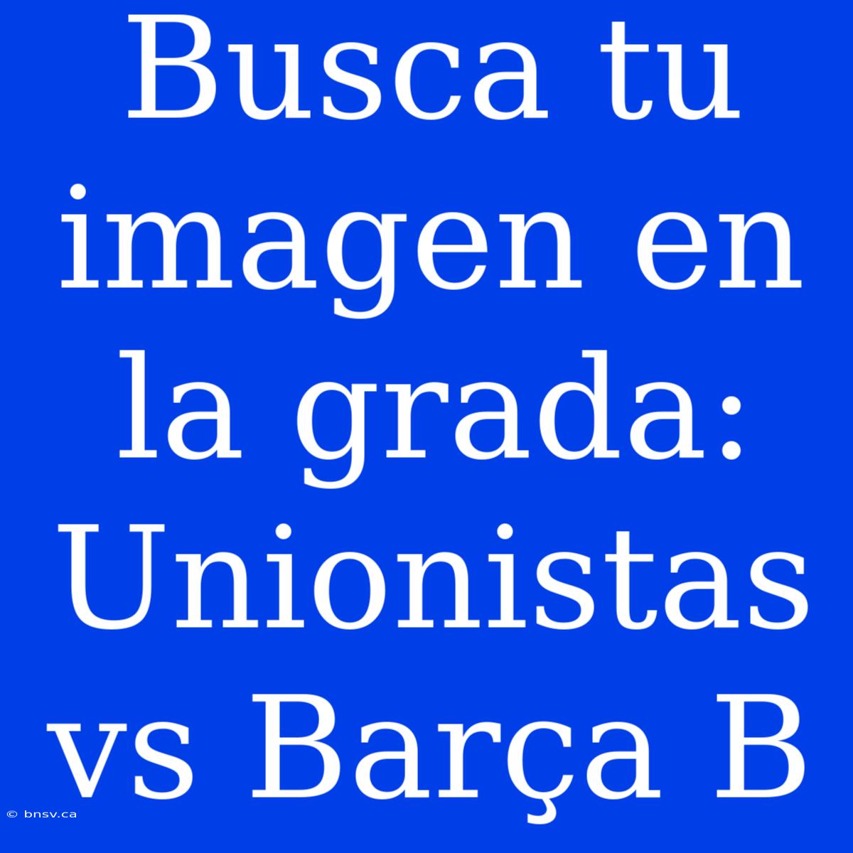 Busca Tu Imagen En La Grada: Unionistas Vs Barça B