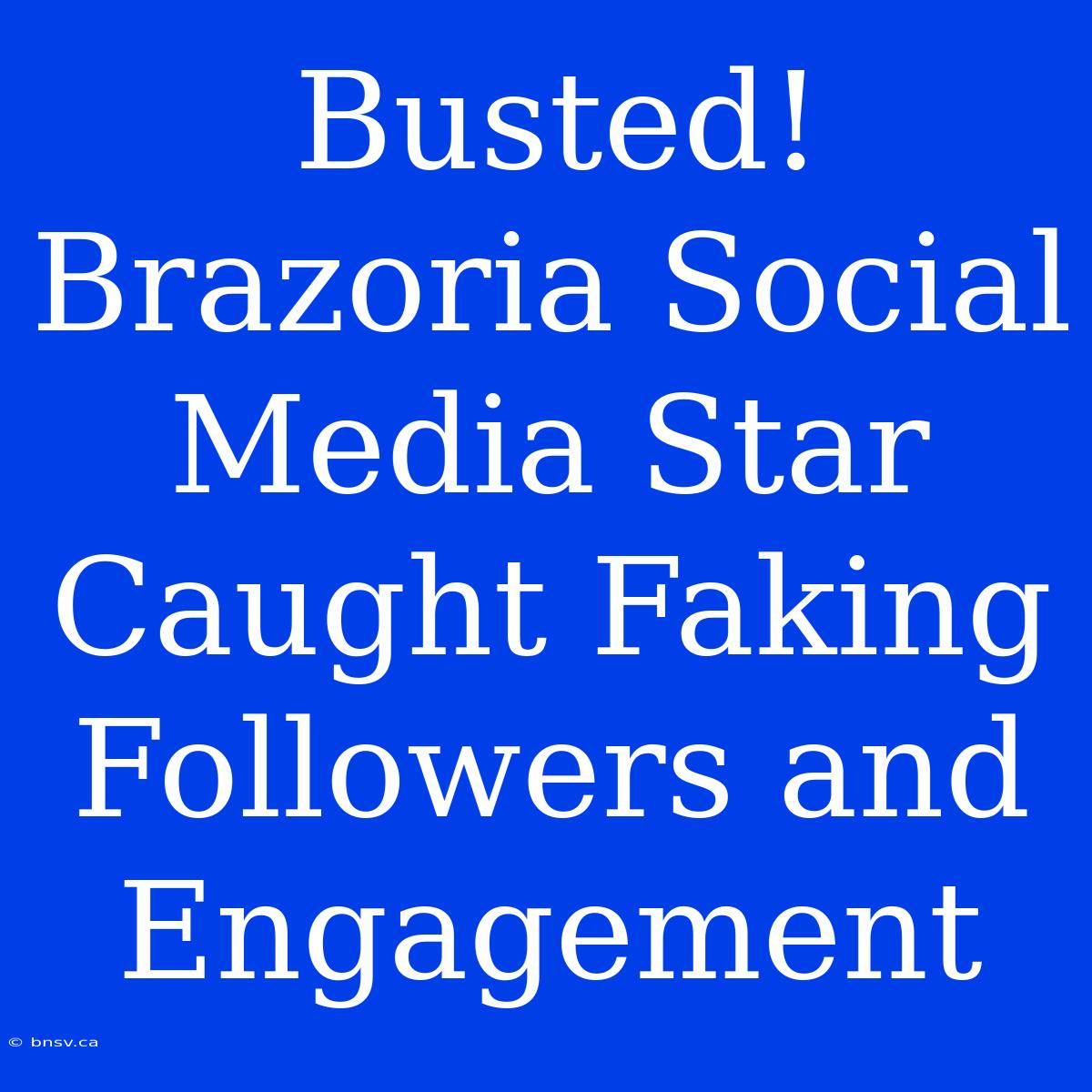 Busted! Brazoria Social Media Star Caught Faking Followers And Engagement