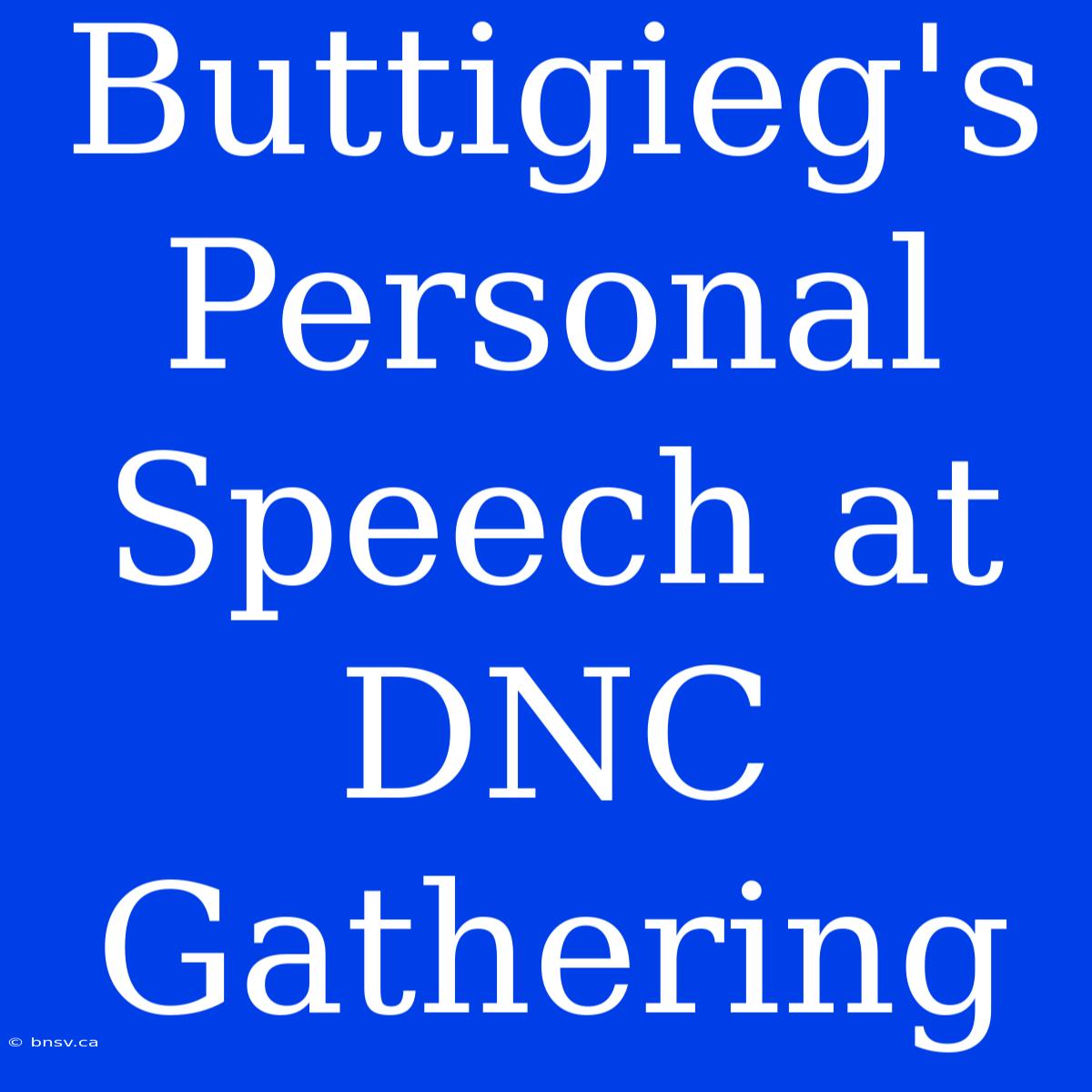 Buttigieg's Personal Speech At DNC Gathering