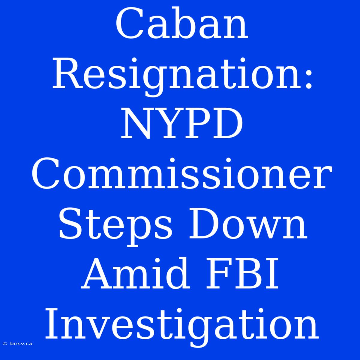 Caban Resignation: NYPD Commissioner Steps Down Amid FBI Investigation