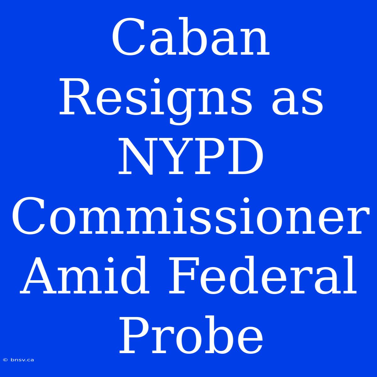 Caban Resigns As NYPD Commissioner Amid Federal Probe