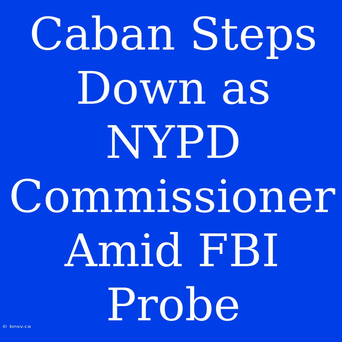 Caban Steps Down As NYPD Commissioner Amid FBI Probe