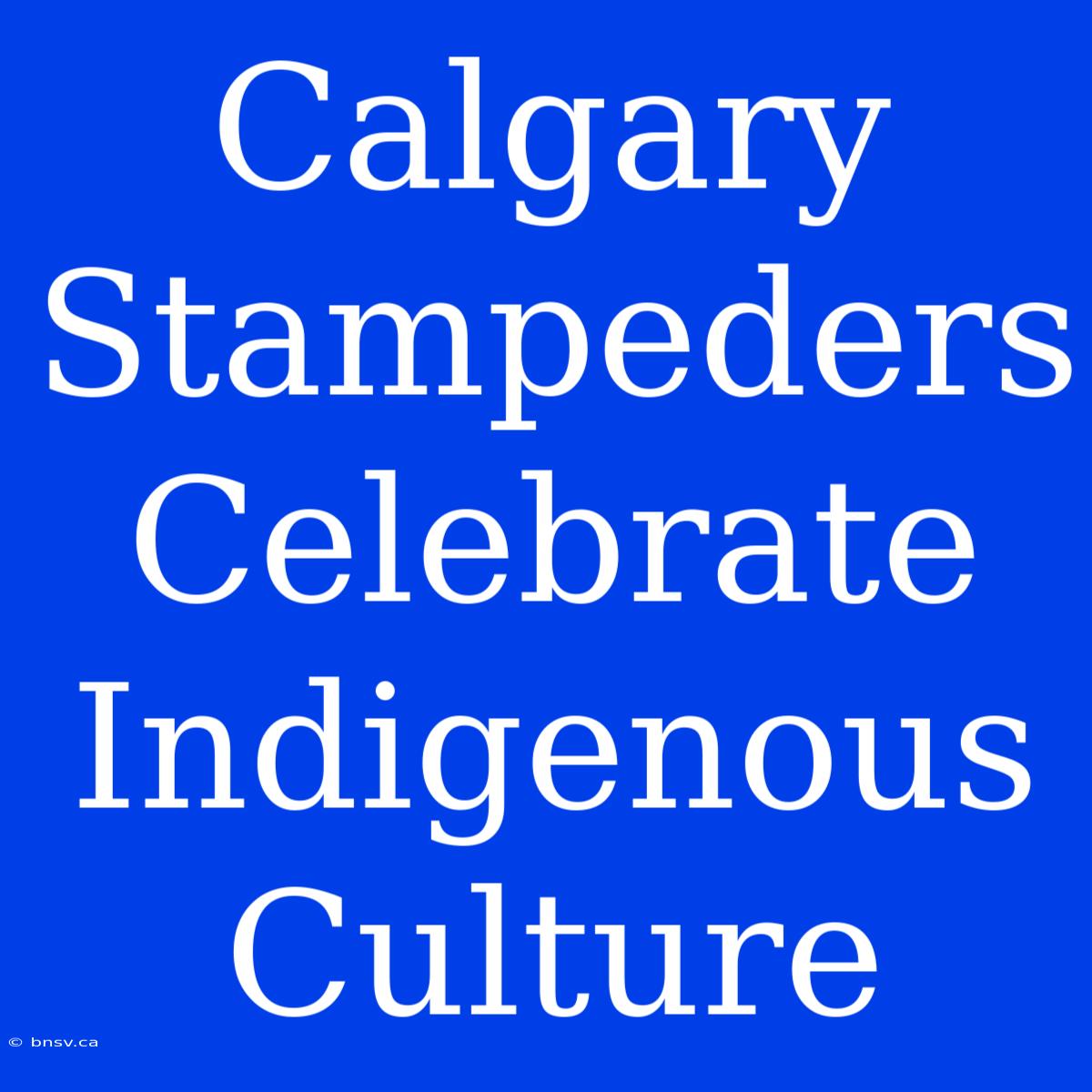 Calgary Stampeders Celebrate Indigenous Culture