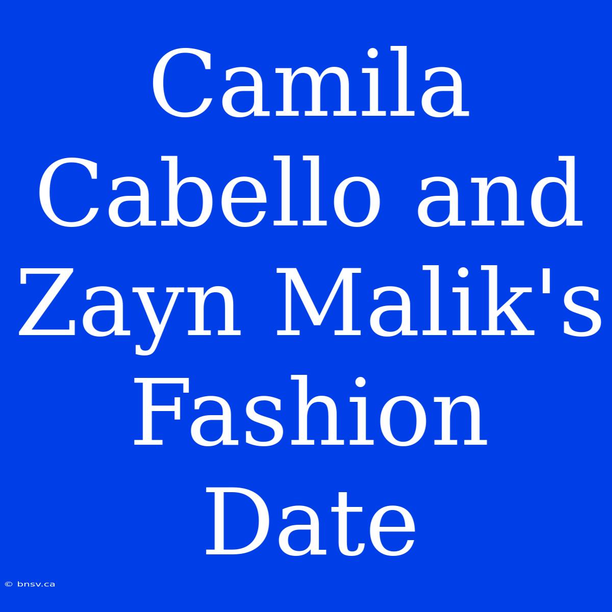 Camila Cabello And Zayn Malik's Fashion Date