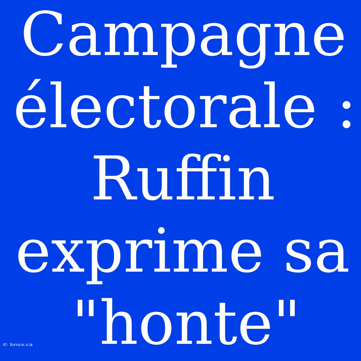 Campagne Électorale : Ruffin Exprime Sa 