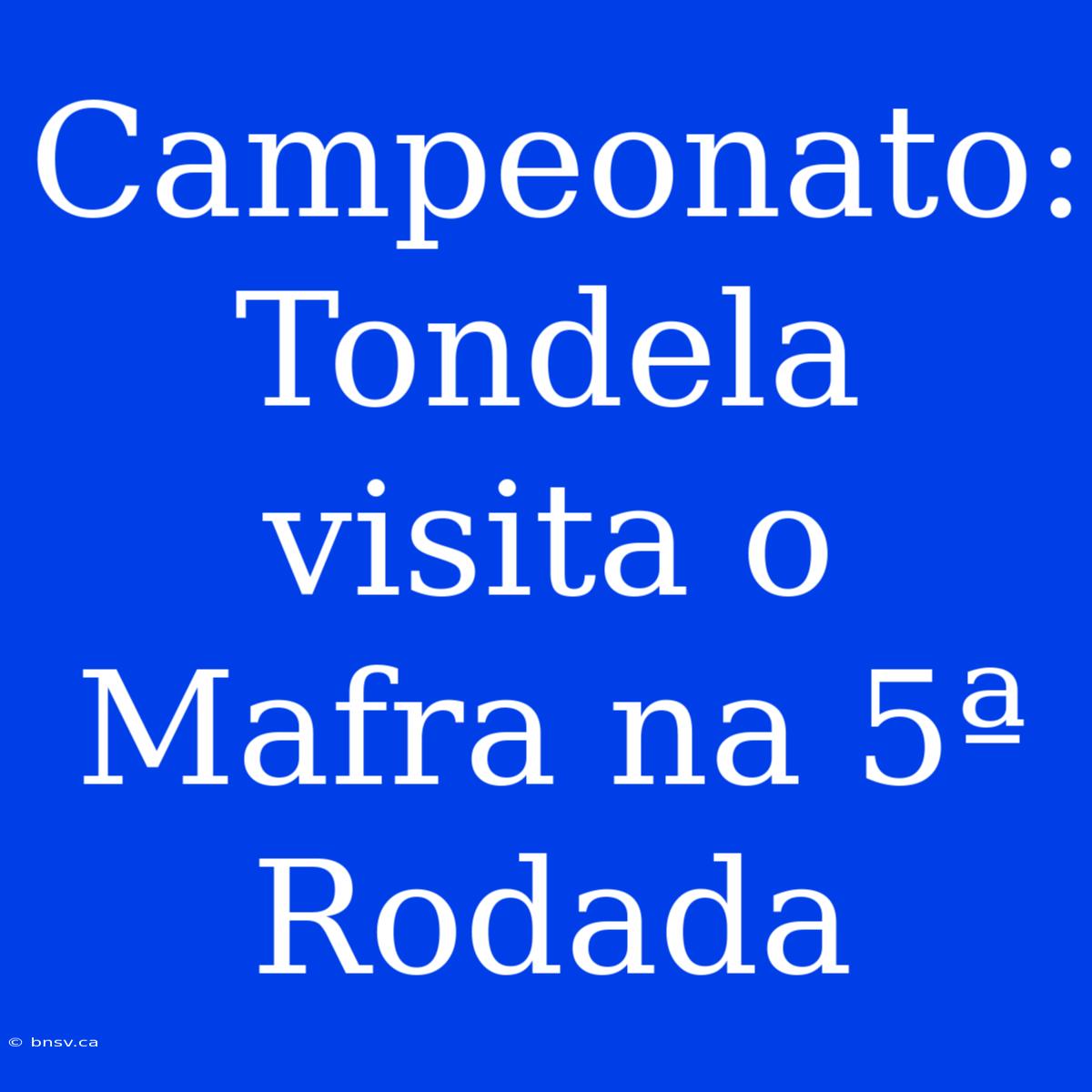 Campeonato: Tondela Visita O Mafra Na 5ª Rodada