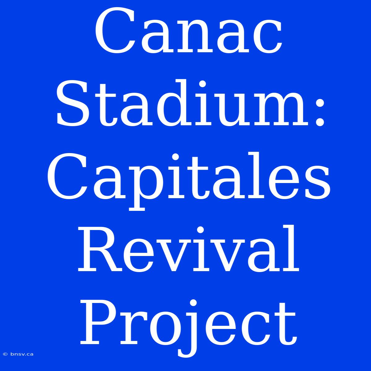 Canac Stadium: Capitales Revival Project