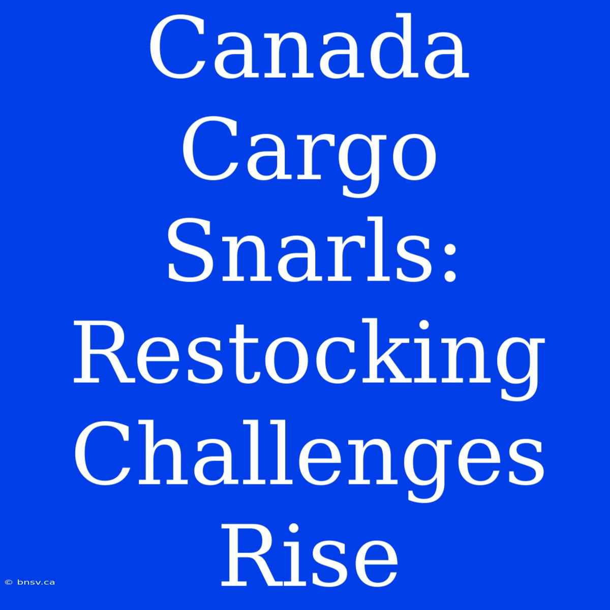 Canada Cargo Snarls: Restocking Challenges Rise