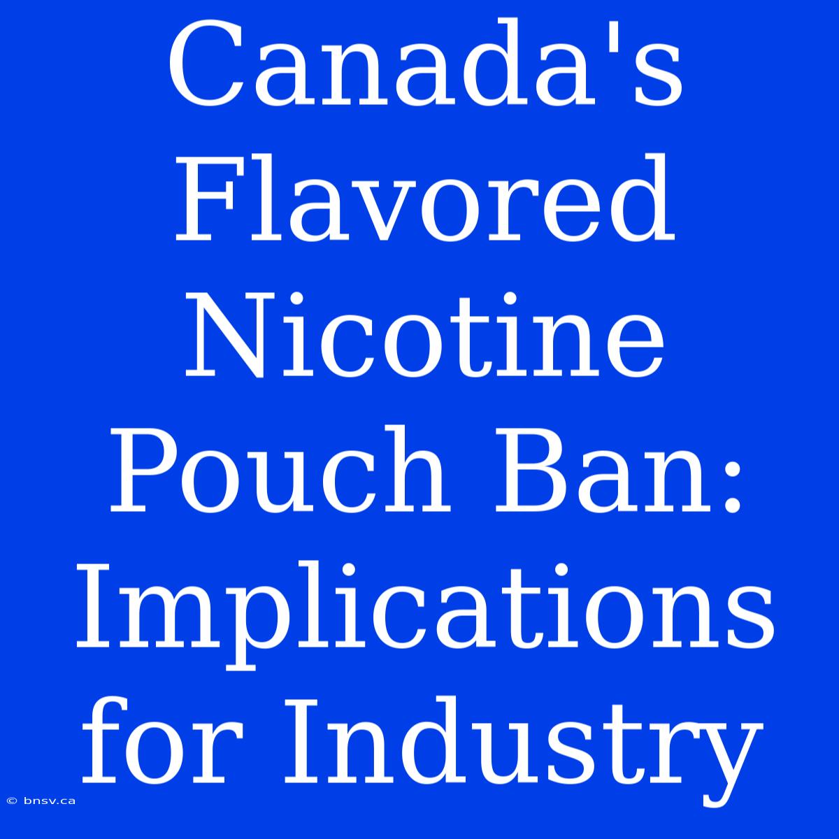 Canada's Flavored Nicotine Pouch Ban: Implications For Industry