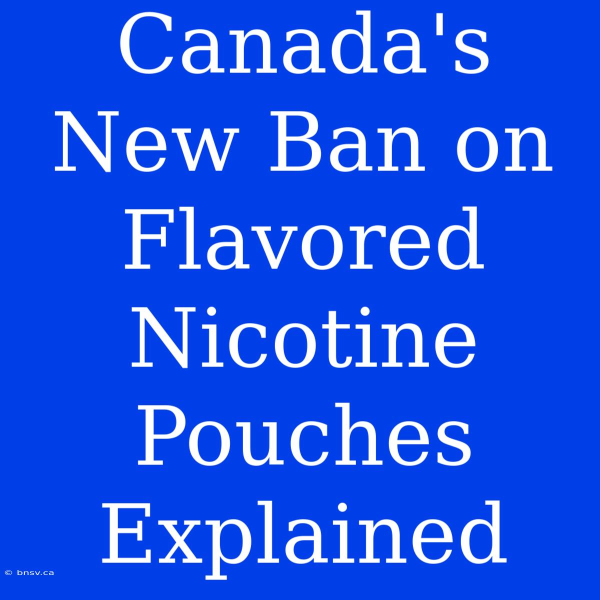 Canada's New Ban On Flavored Nicotine Pouches Explained