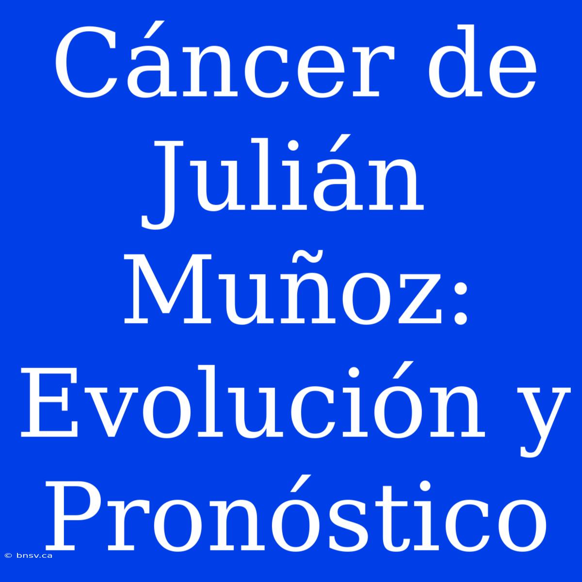 Cáncer De Julián Muñoz: Evolución Y Pronóstico