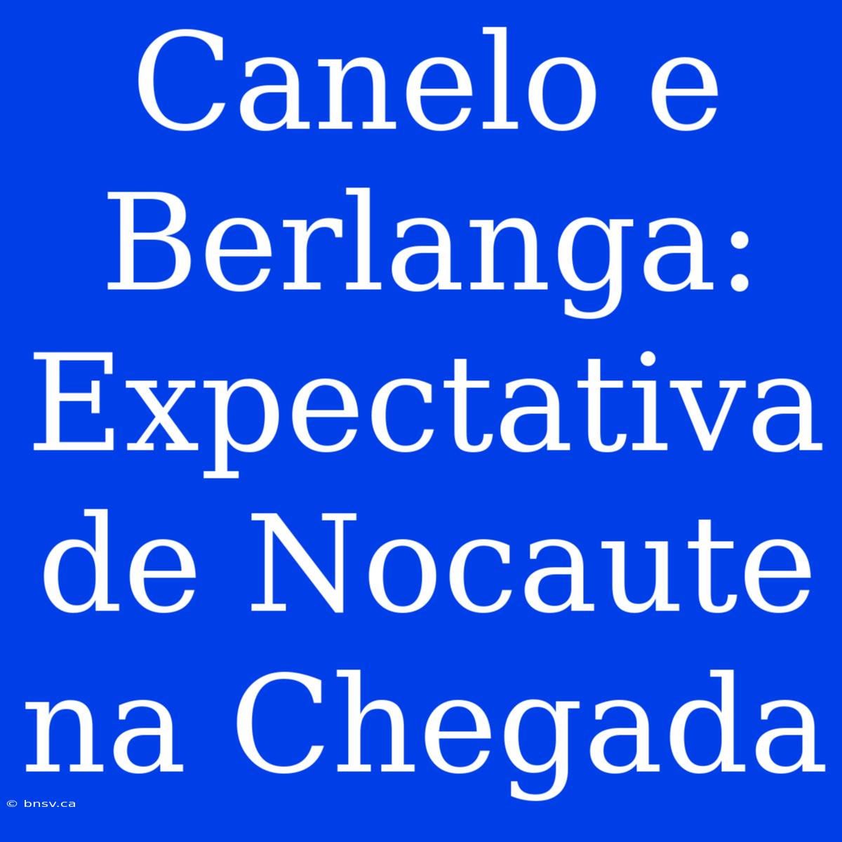 Canelo E Berlanga: Expectativa De Nocaute Na Chegada