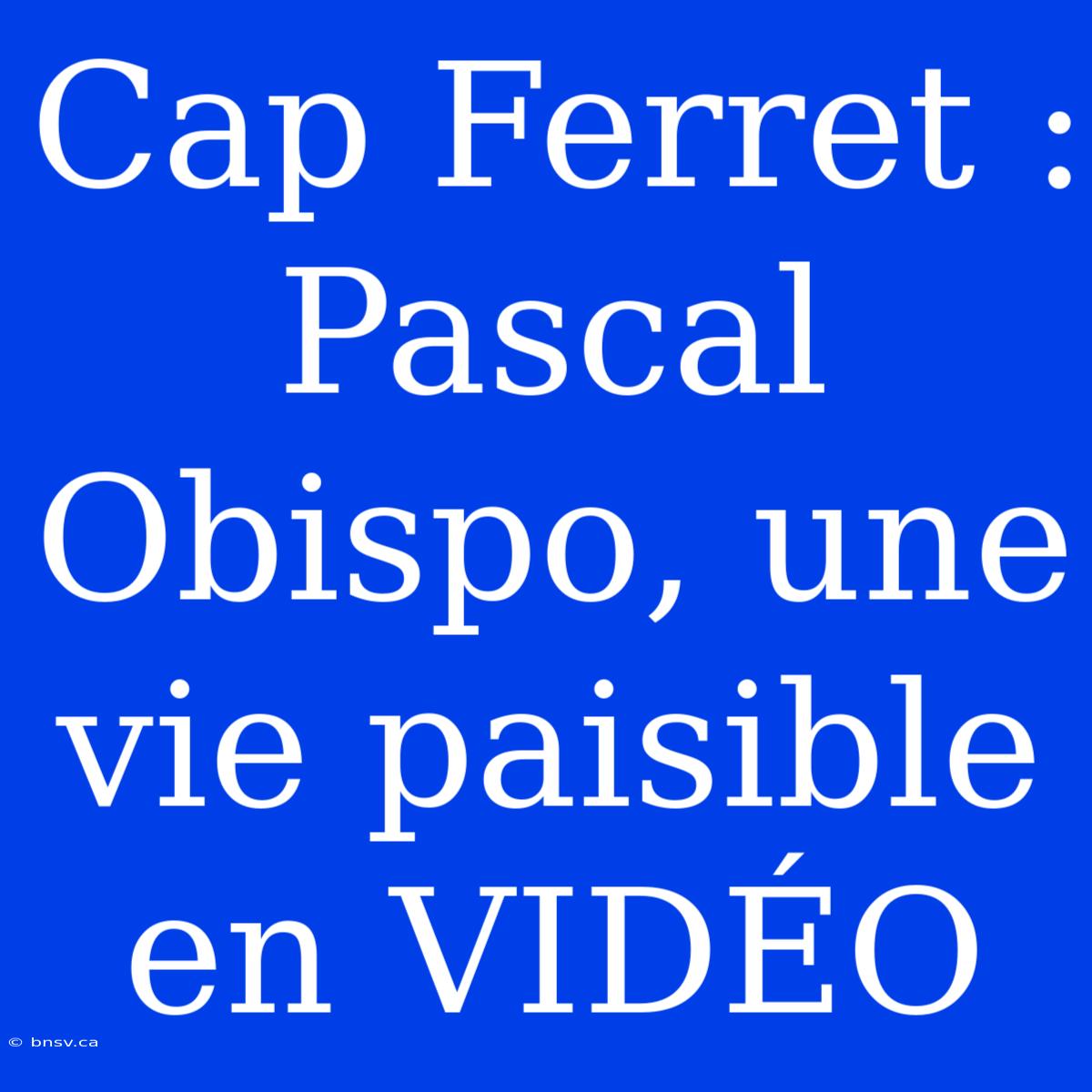 Cap Ferret : Pascal Obispo, Une Vie Paisible En VIDÉO