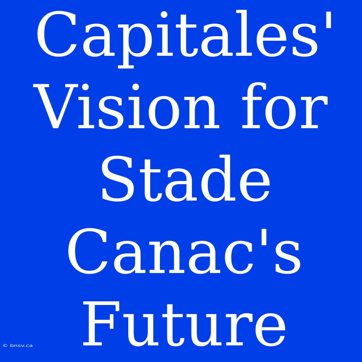 Capitales' Vision For Stade Canac's Future