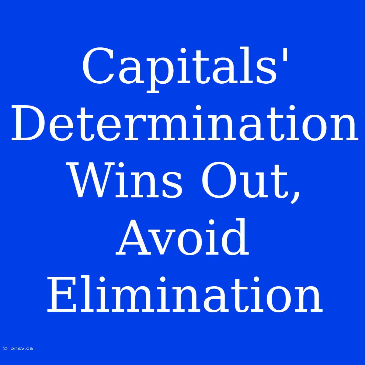 Capitals' Determination Wins Out, Avoid Elimination