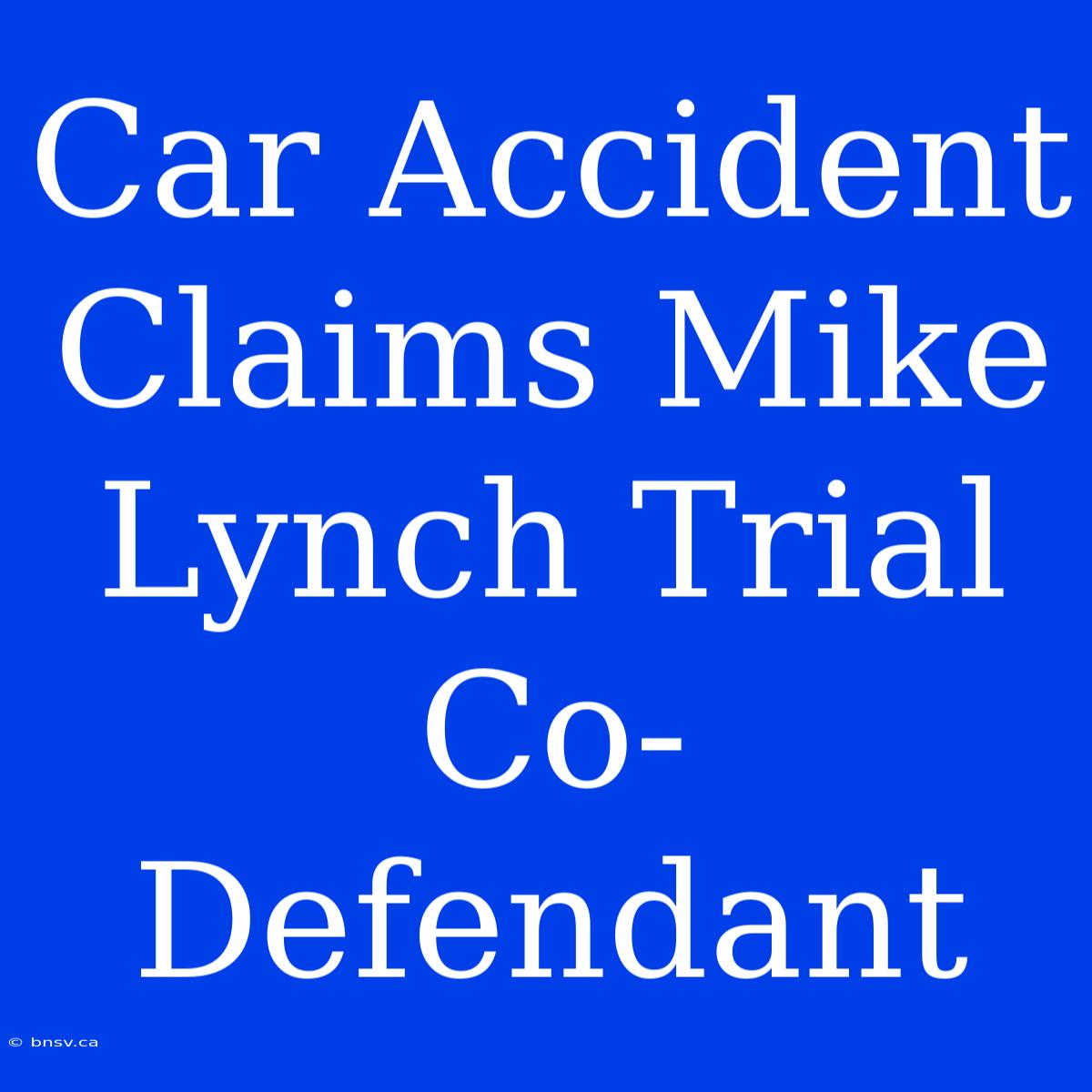 Car Accident Claims Mike Lynch Trial Co-Defendant