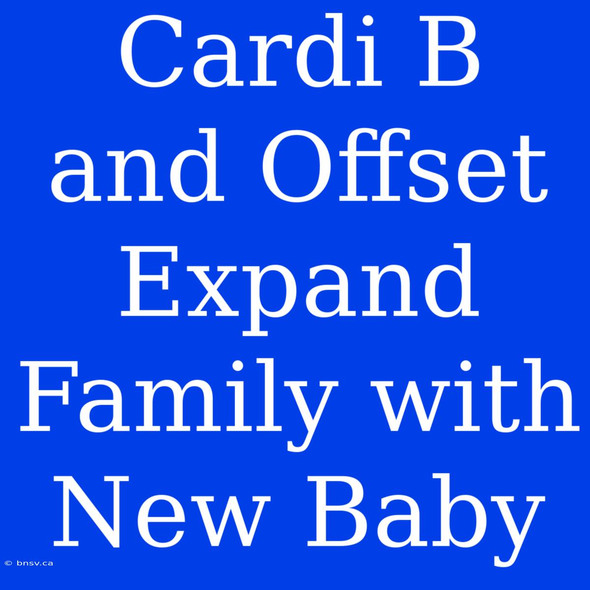 Cardi B And Offset Expand Family With New Baby