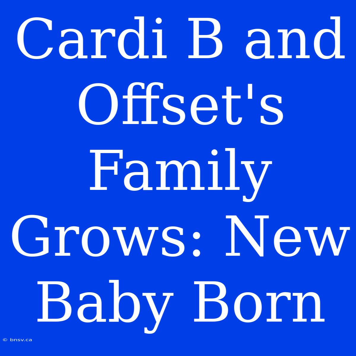 Cardi B And Offset's Family Grows: New Baby Born