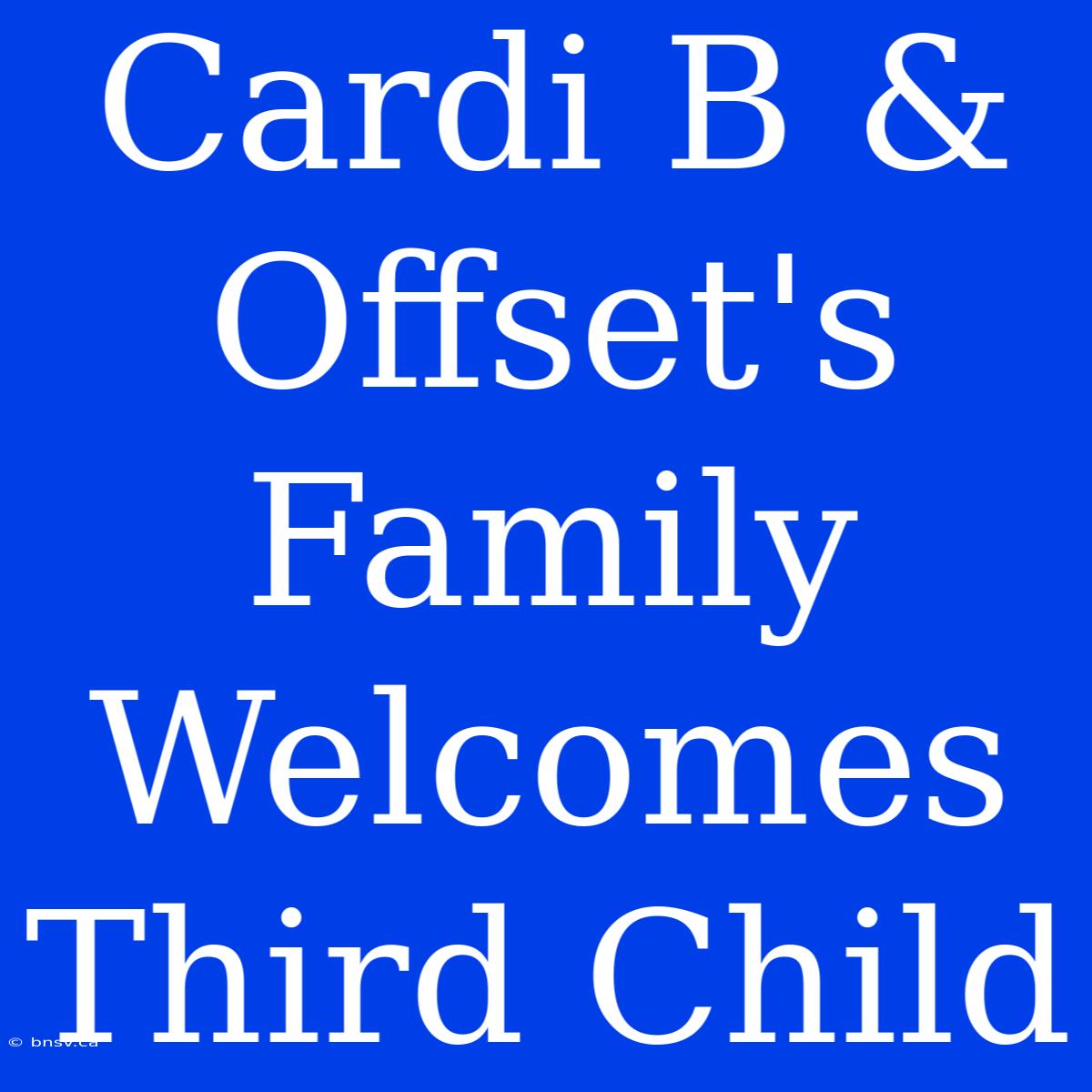 Cardi B & Offset's Family Welcomes Third Child