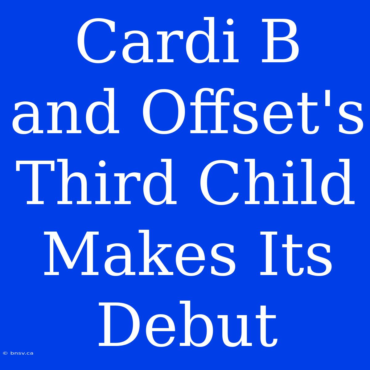 Cardi B And Offset's Third Child Makes Its Debut