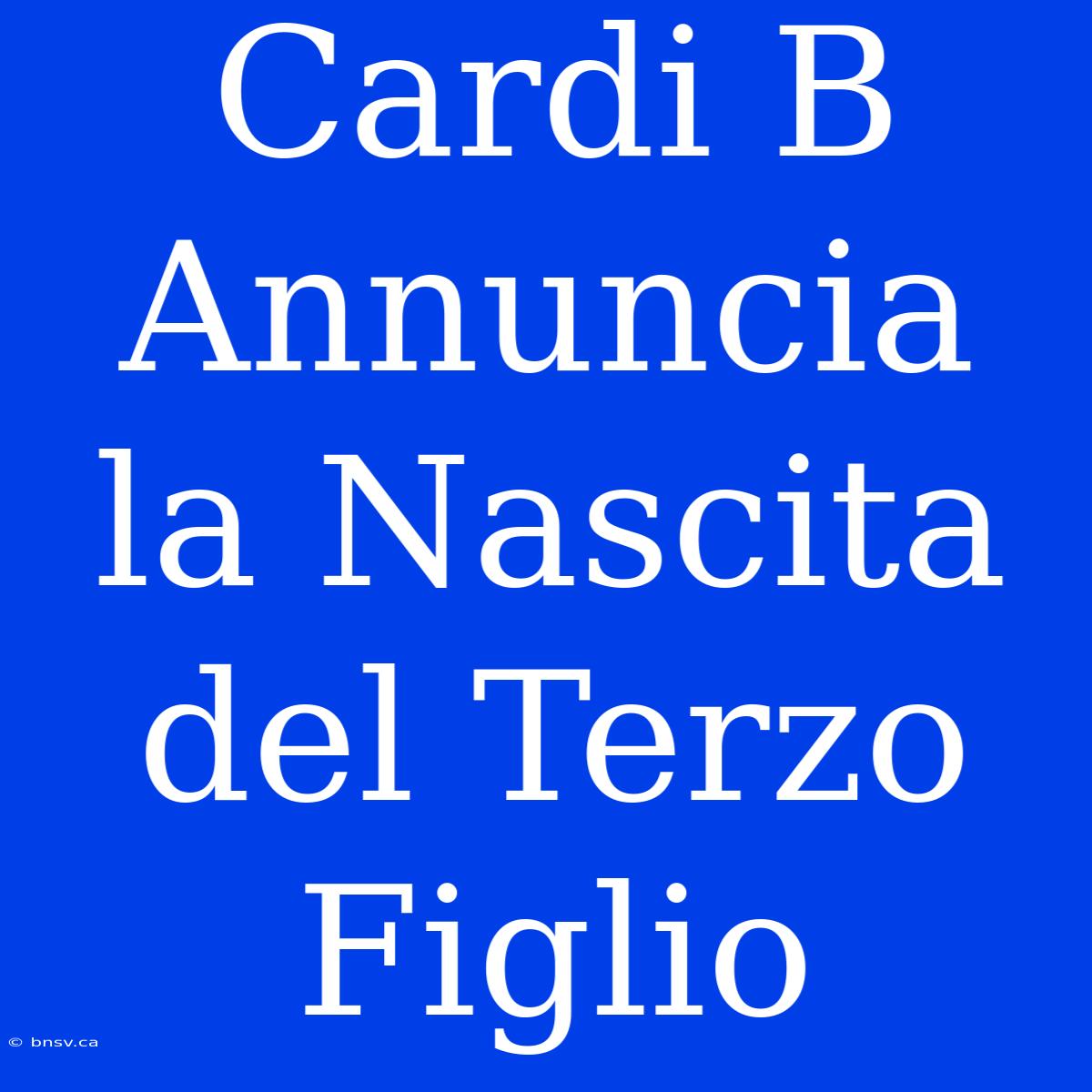 Cardi B Annuncia La Nascita Del Terzo Figlio