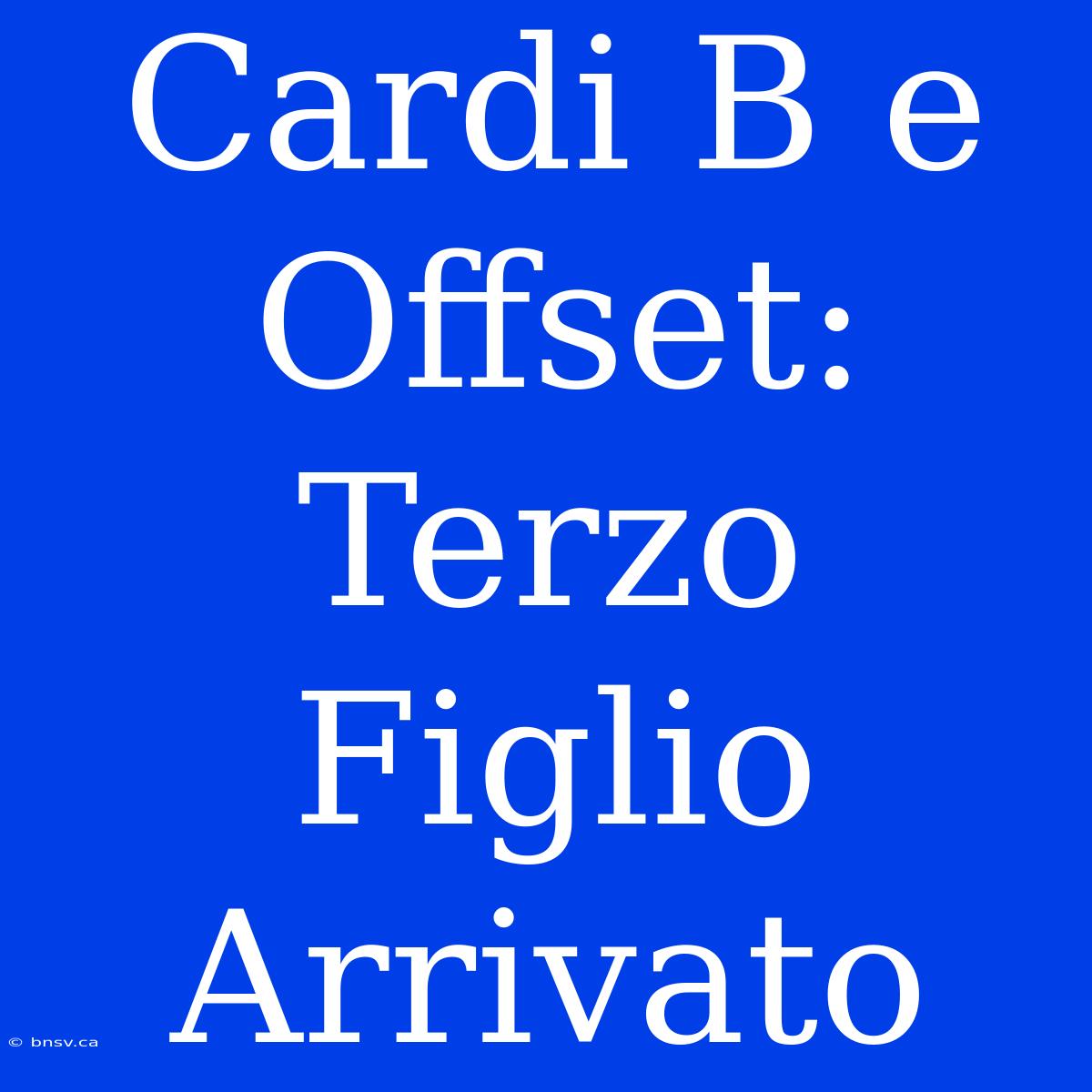 Cardi B E Offset: Terzo Figlio Arrivato