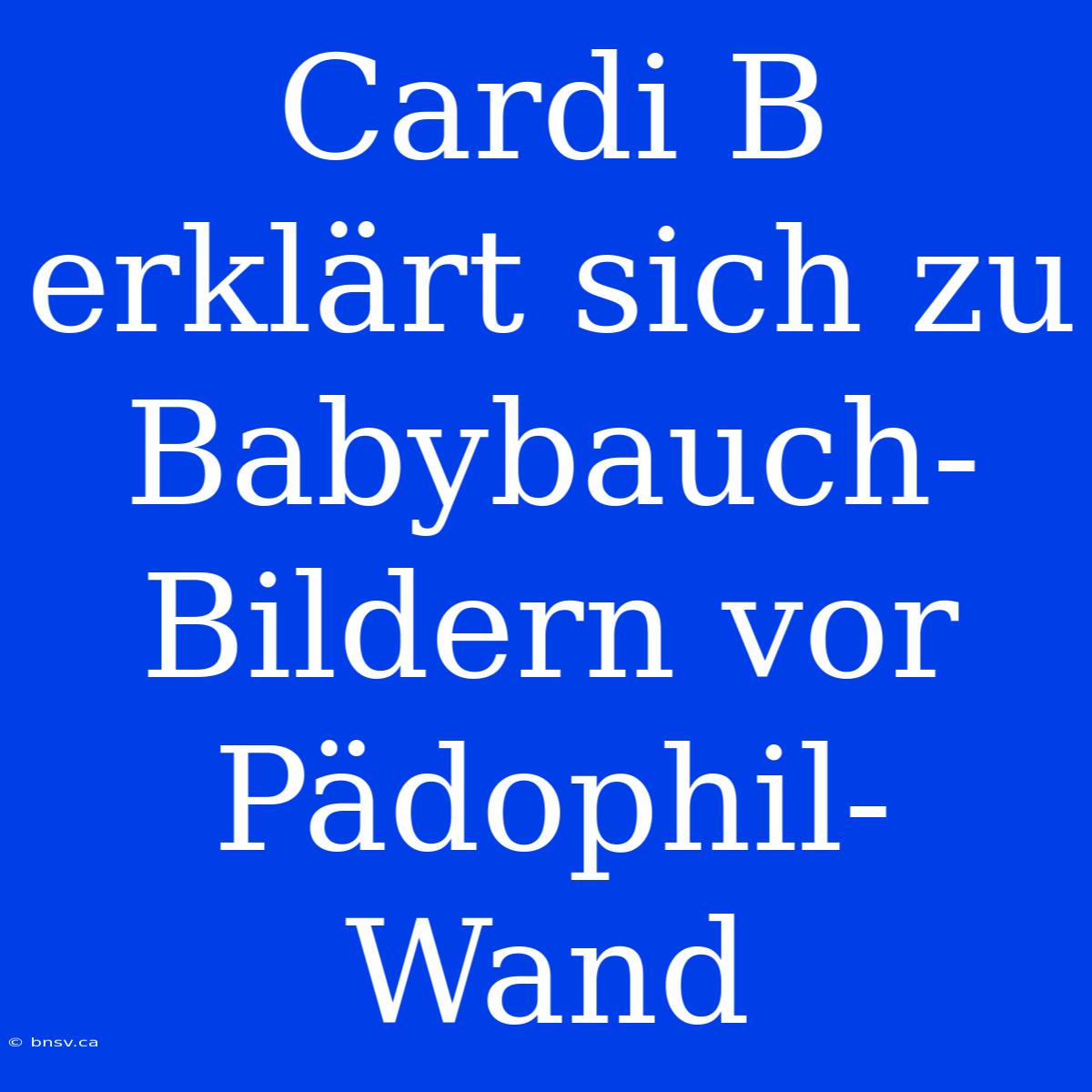 Cardi B Erklärt Sich Zu Babybauch-Bildern Vor Pädophil-Wand