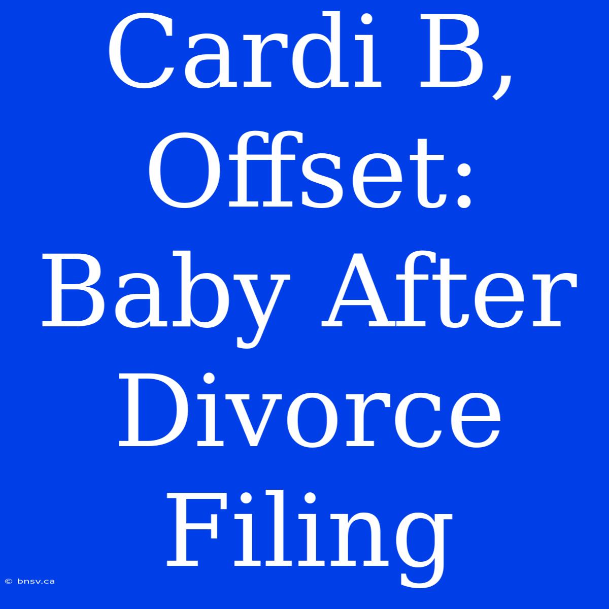 Cardi B, Offset: Baby After Divorce Filing