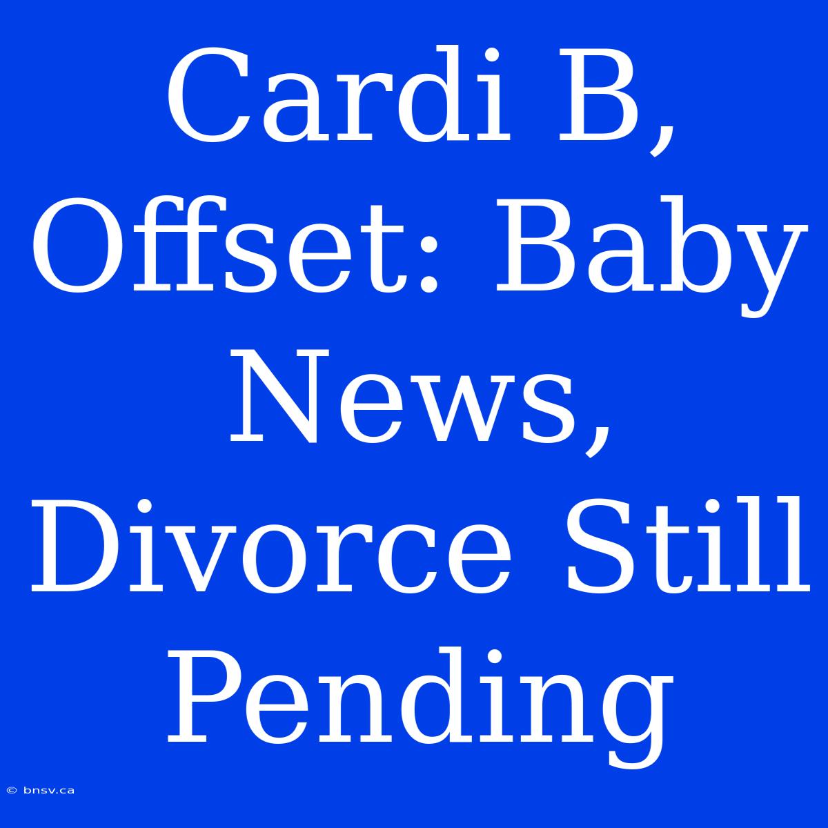 Cardi B, Offset: Baby News, Divorce Still Pending