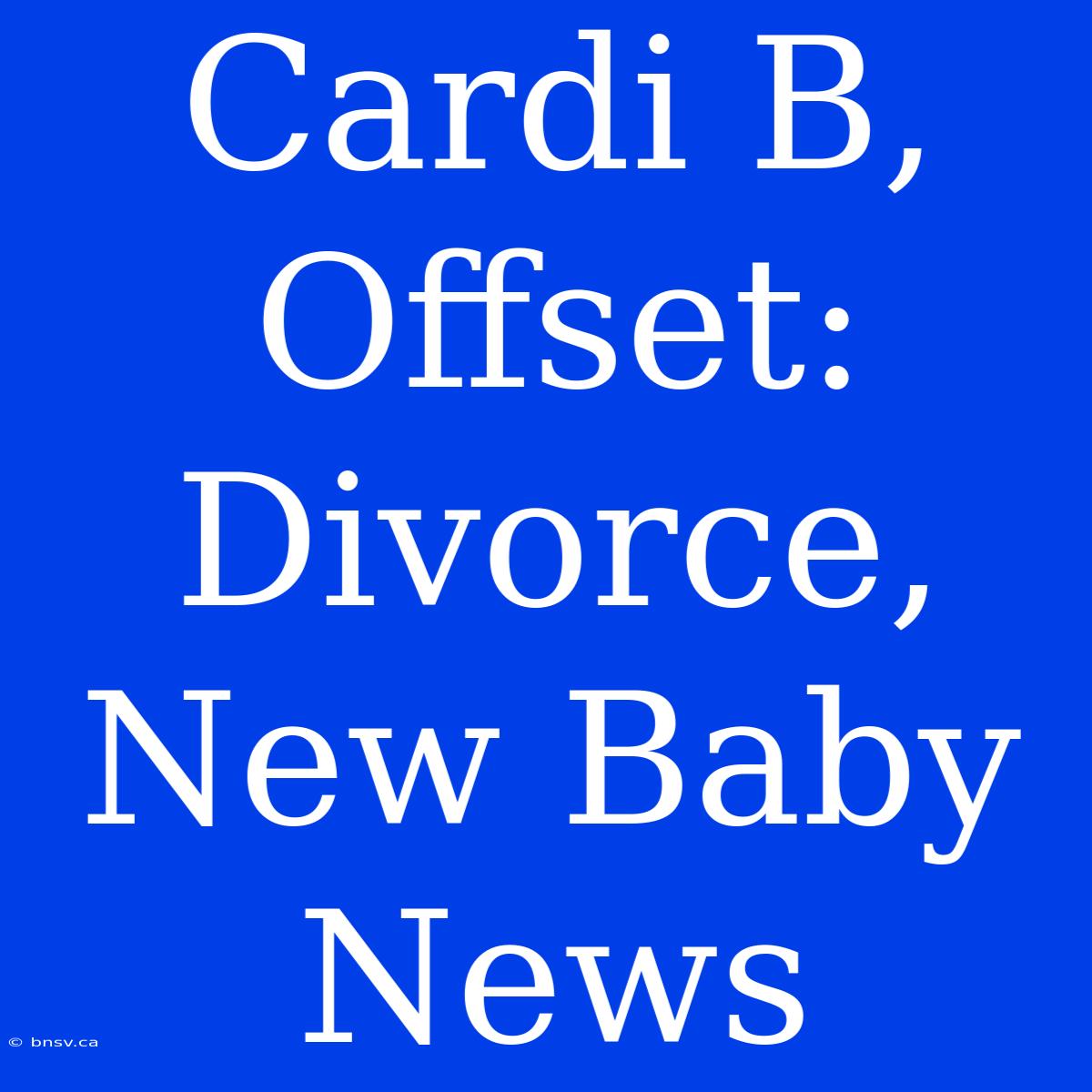 Cardi B, Offset: Divorce, New Baby News