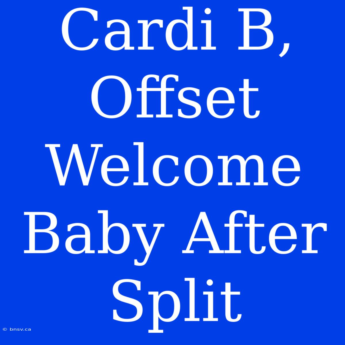 Cardi B, Offset Welcome Baby After Split