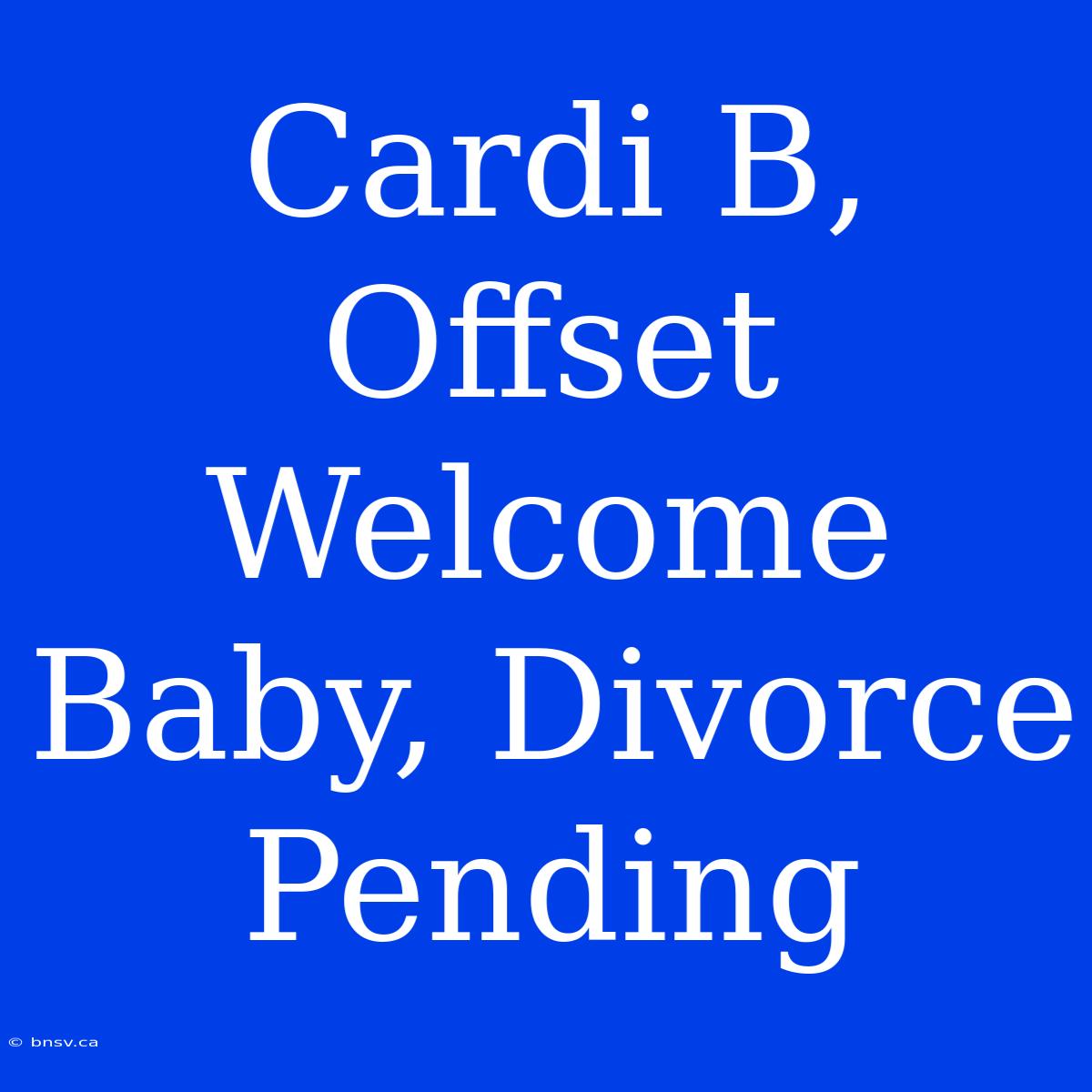 Cardi B, Offset Welcome Baby, Divorce Pending