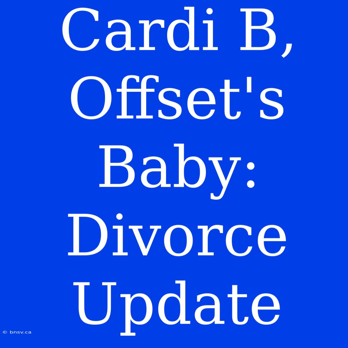 Cardi B, Offset's Baby: Divorce Update